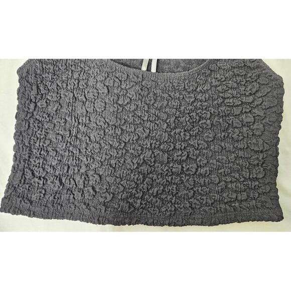Anthropologie Women's Textured Crop Top Black Size Small - Picture 2 of 6